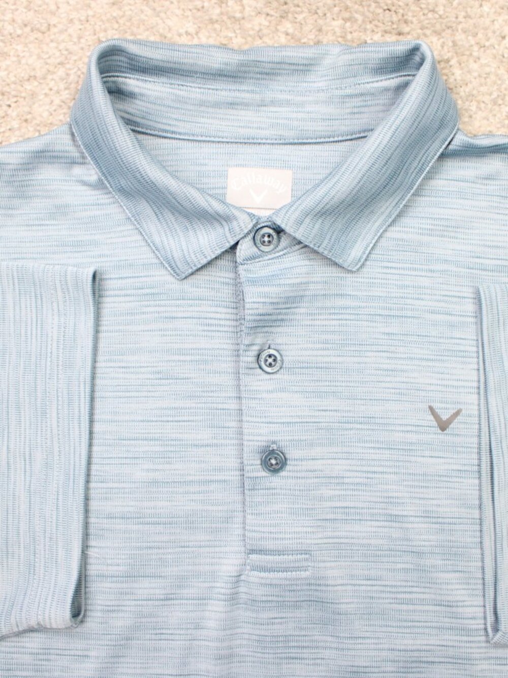 Callaway Polo Shirt Mens Large Blue Opti-Dri Golf Polyester Stretch Short Sleeve